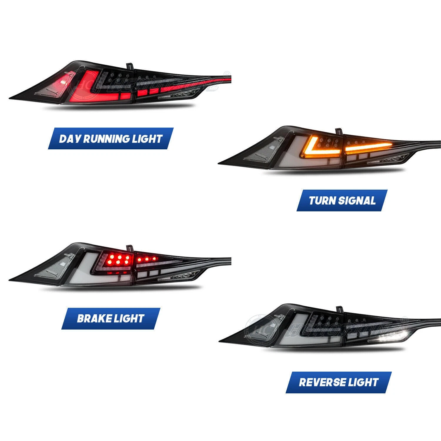 RGB Tail Lights For Lexus IS250 IS300 IS350 ISF 2014-2020 w/ Middle Light 3Pcs