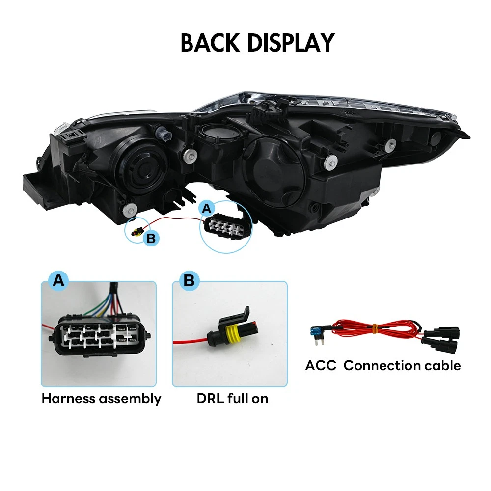 Pair LED Headlight For Lexus GS300 350 450h 460 2006-2011 Front Lamps Assembly
