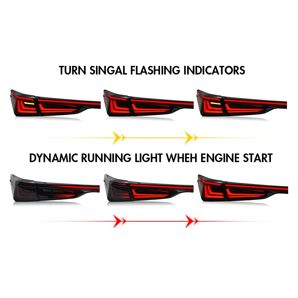 Full LED Tail Lights Trunk Lamp For 2019-2024 Lexus ES250 350 300h Animation