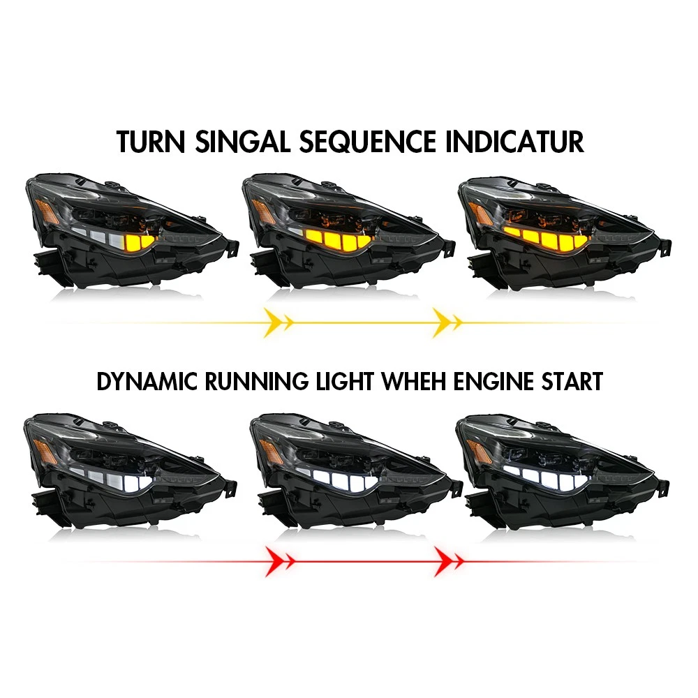 LED Headlights For 2014-2016 Lexus IS250 200t 300 350 Sequential Signal Assembly