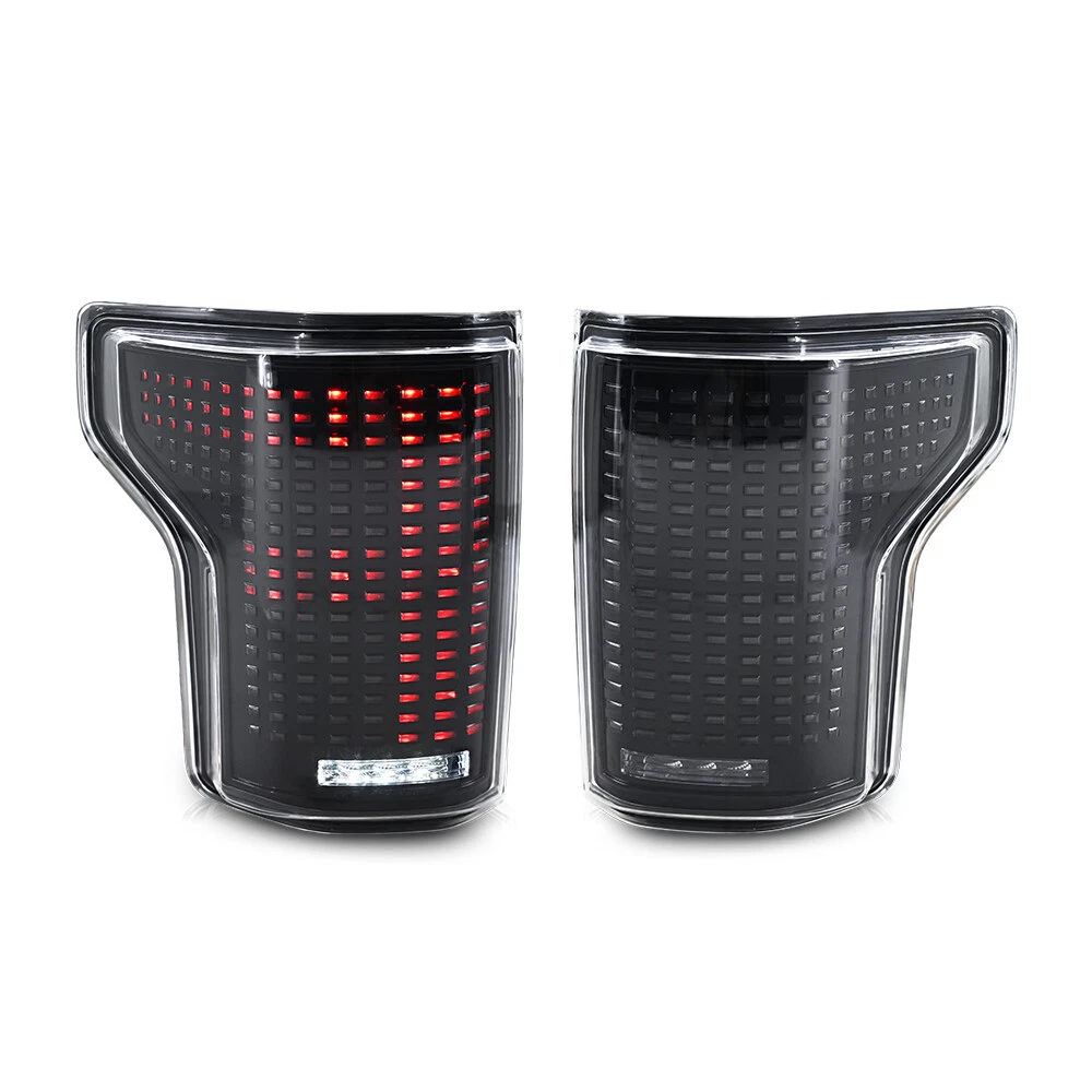 Clear LED Tail Lights For Ford F-150 Pickup 2015-2020 W/O Blind Spot Rear Lamps