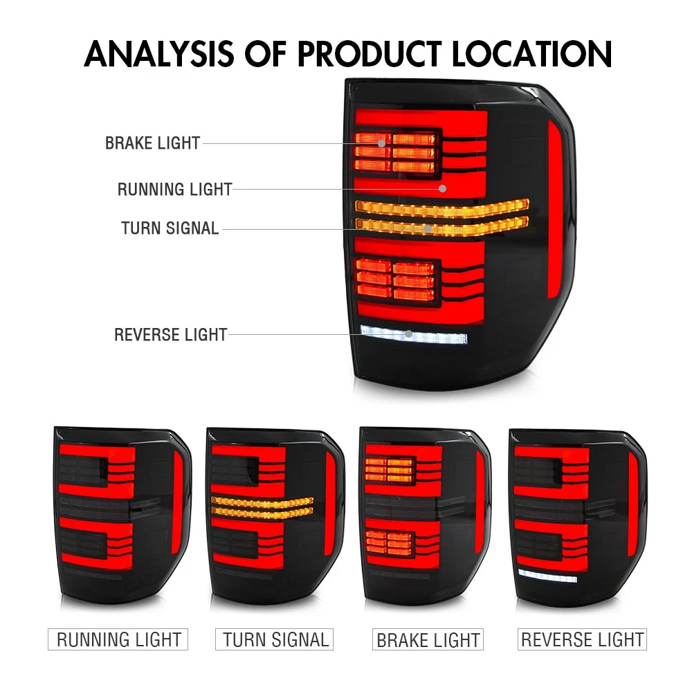 Pair LED Tail Lights For 2022-2024 Ford Maverick XL XLT Rear Lamp Sequential Sig