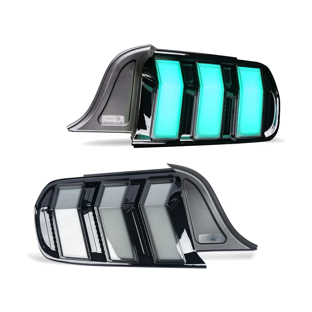 Pair RGB LED Tail Lights For Ford Mustang Euro 2015-2023 Rear Lamps Animation