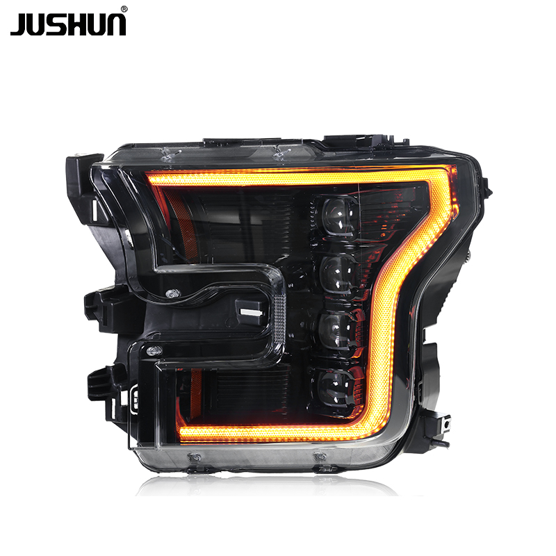 Ford F-150 Raptor Headlights 2015-2020 - US Version - Modified with LEDs - 4 Lenses - F-150 Headlights