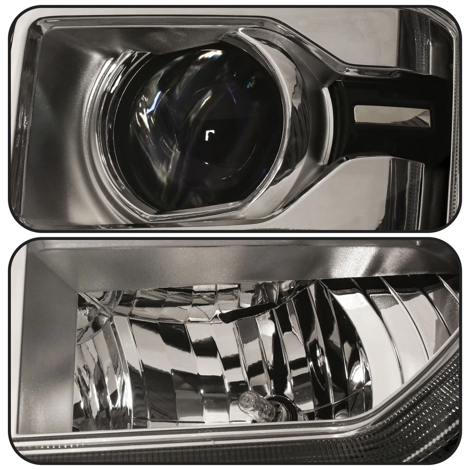 Halogen Headlamps For 2015-2020 GMC Yukon w/ LED DRL Factory Headlights