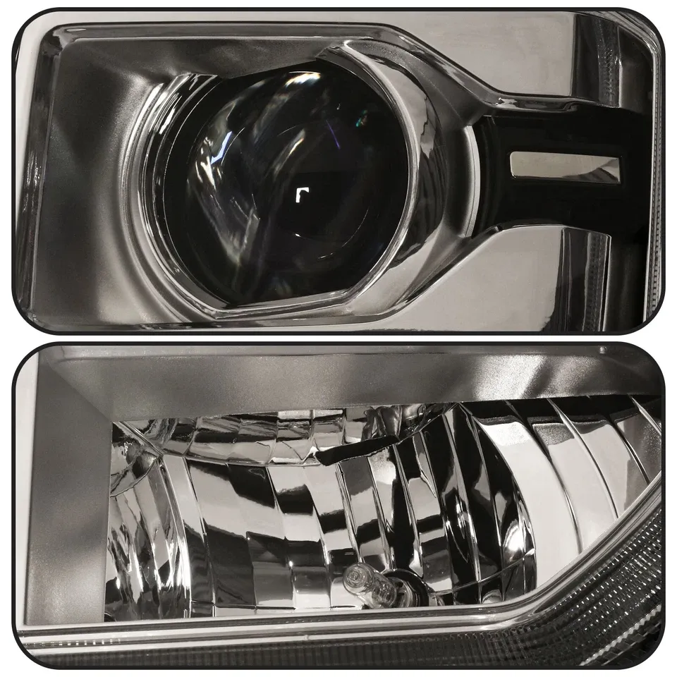 Halogen Headlamps For 2015-2020 GMC Yukon w/ LED DRL Factory Headlights