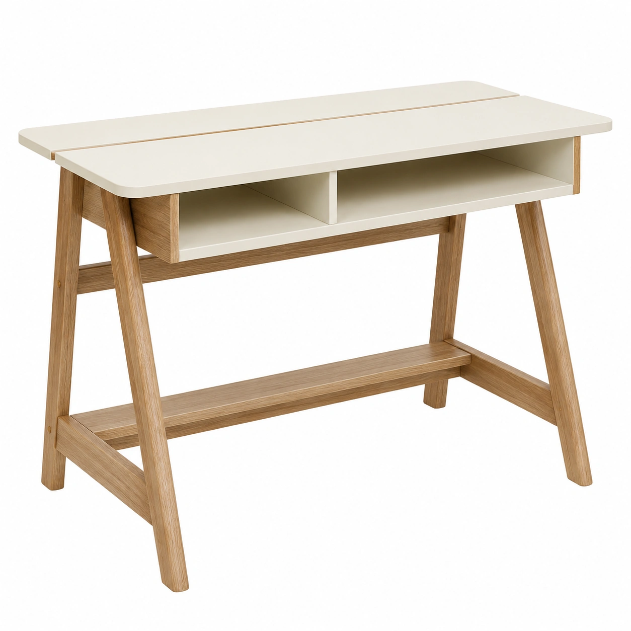 Escritorio moderno Beige con estante abierto