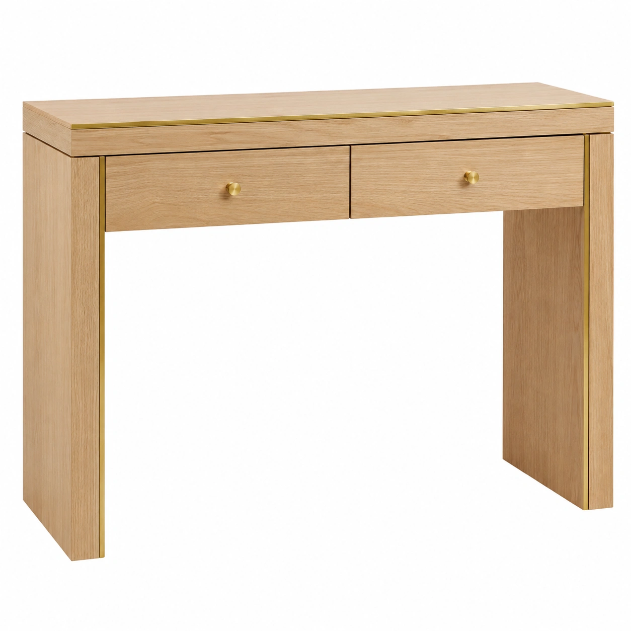Escritorio moderno Beige madera con 2 cajones