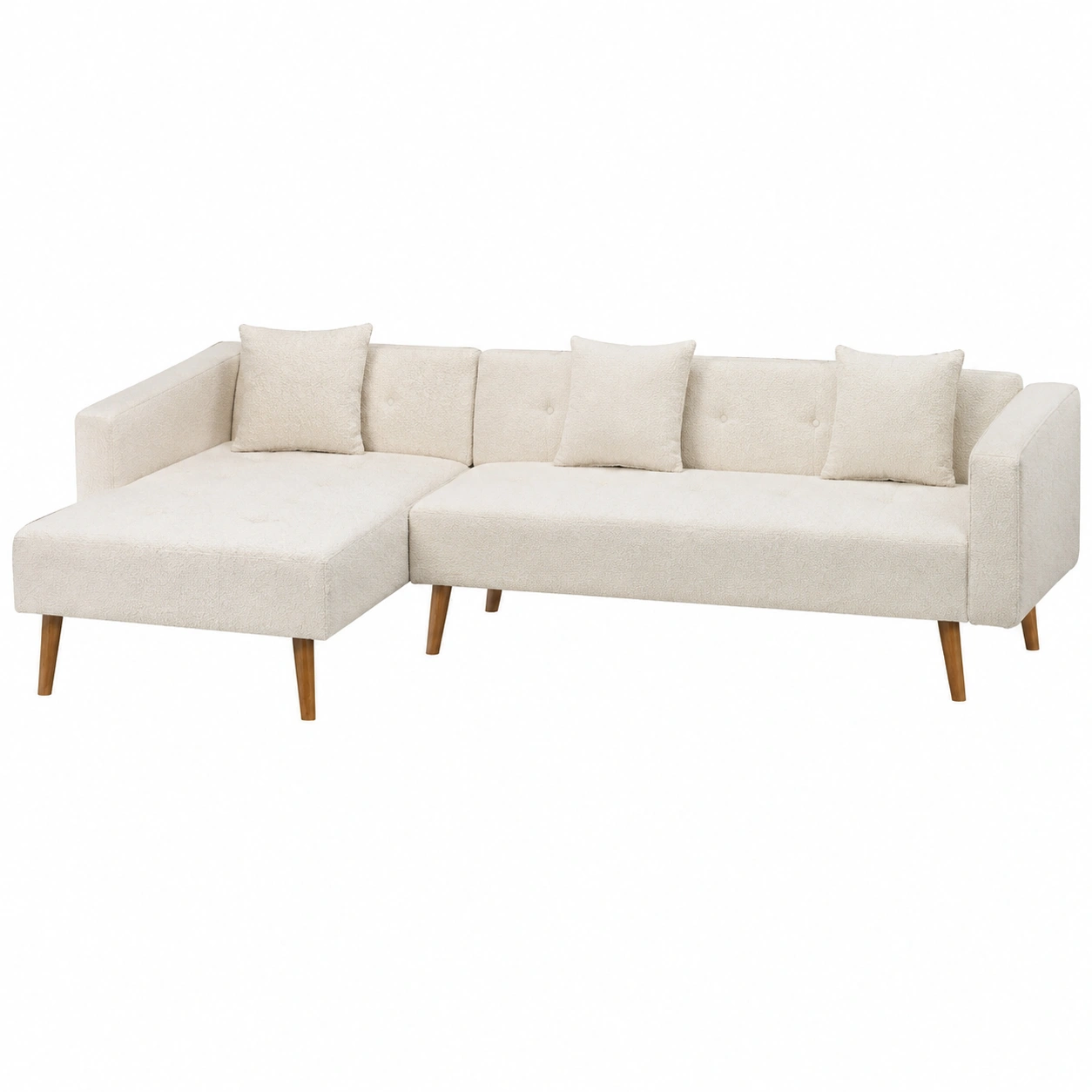 Sofa chaise longue Beige crema moderno