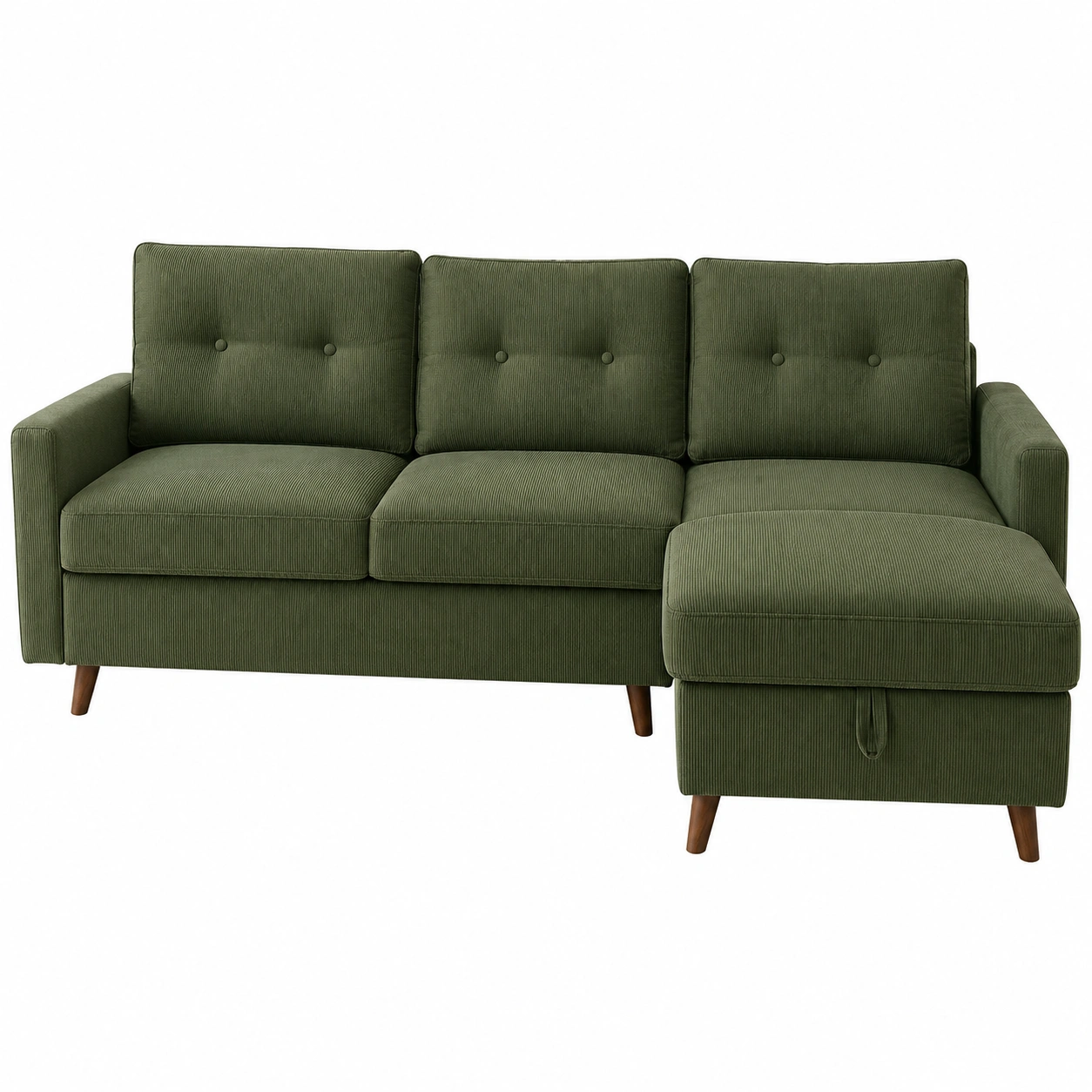 Sofa chaise longue Verde oliva moderno