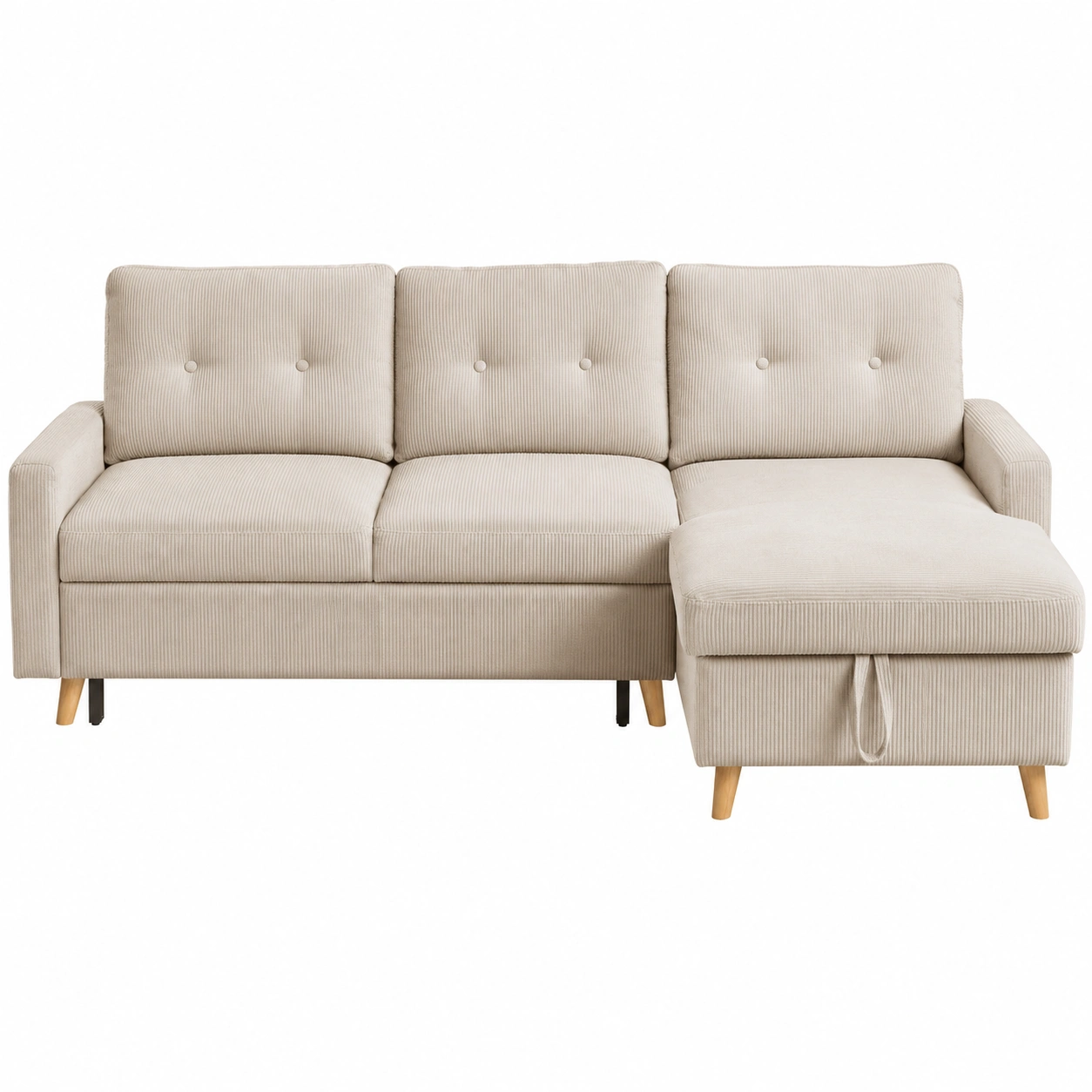 Sofa chaise longue Beige claro moderno