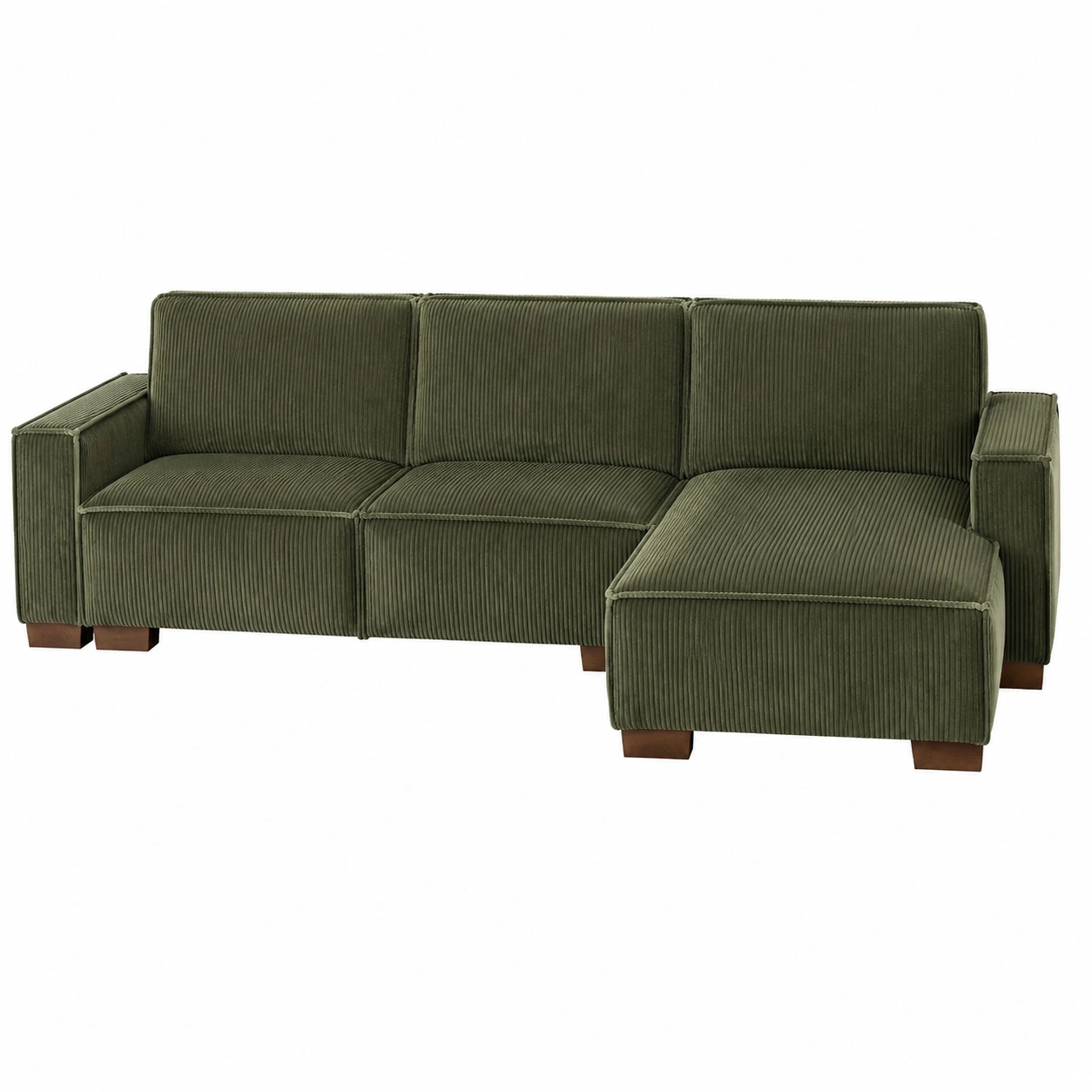 Sofa chaise longue Verde oliva modular