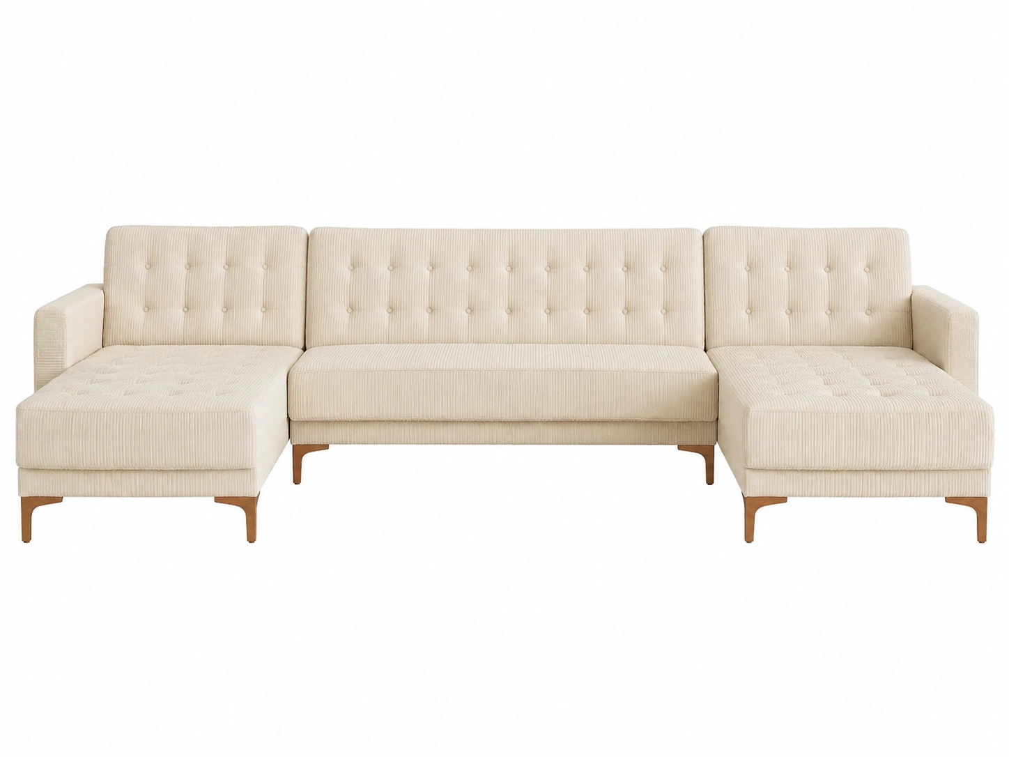 Sofa modular Beige crema de 3 cuerpos-greenvelora