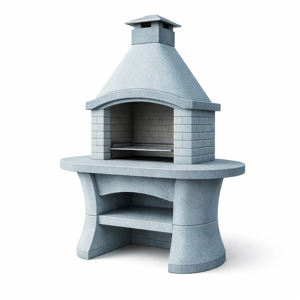 Gartengrillkamin aus Beton Grau-Cozy Oriva