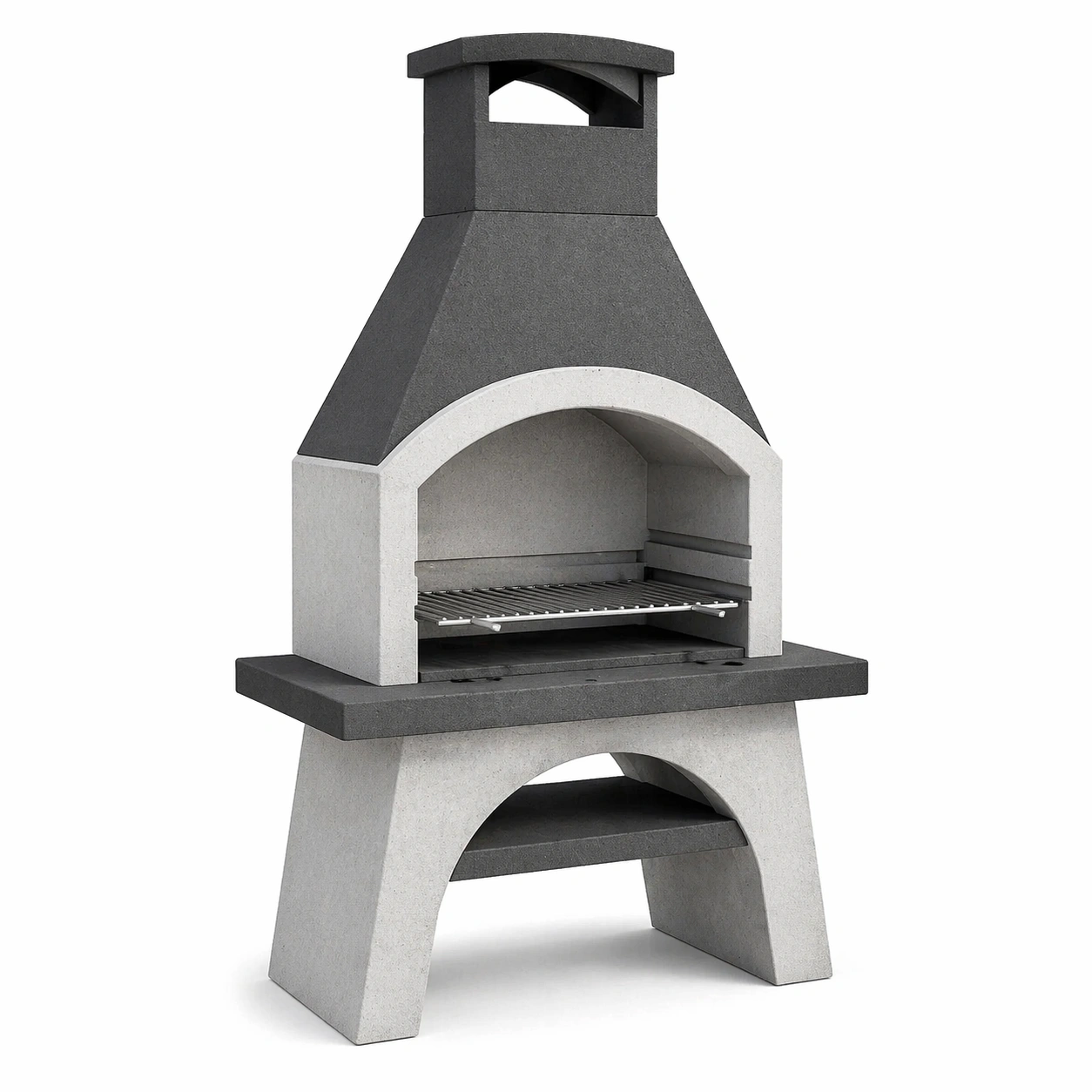 Gartengrillkamin Beton Dunkelgrau/Hellgrau-Cozy Oriva