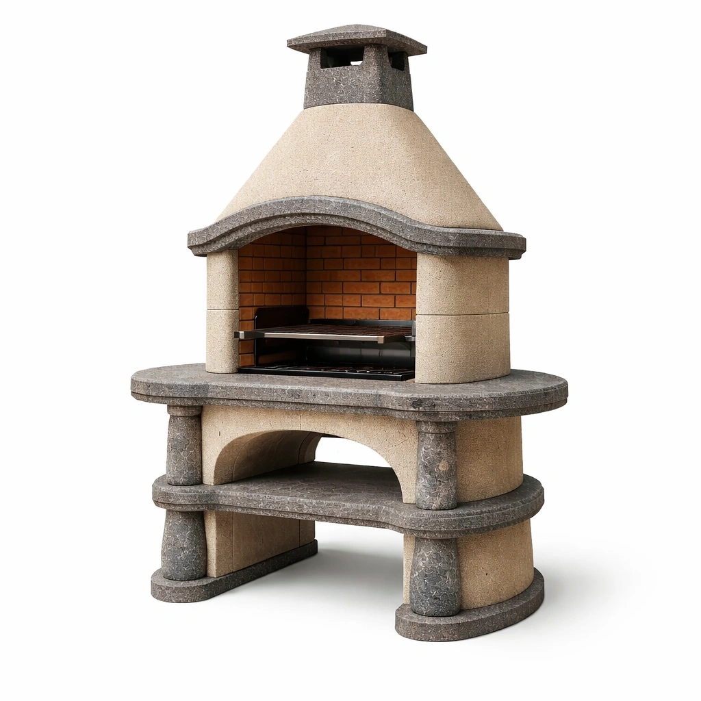 Beton Grillkamin Braun/Schwarz-Cozy Oriva