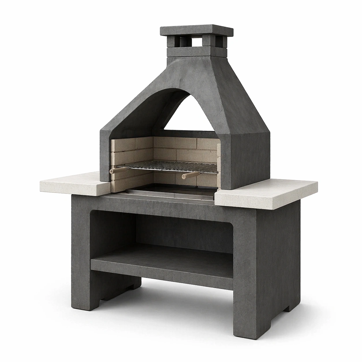 Beton Grillkamin Dunkelgrau und Hellgrau 200 cm-Cozy Oriva