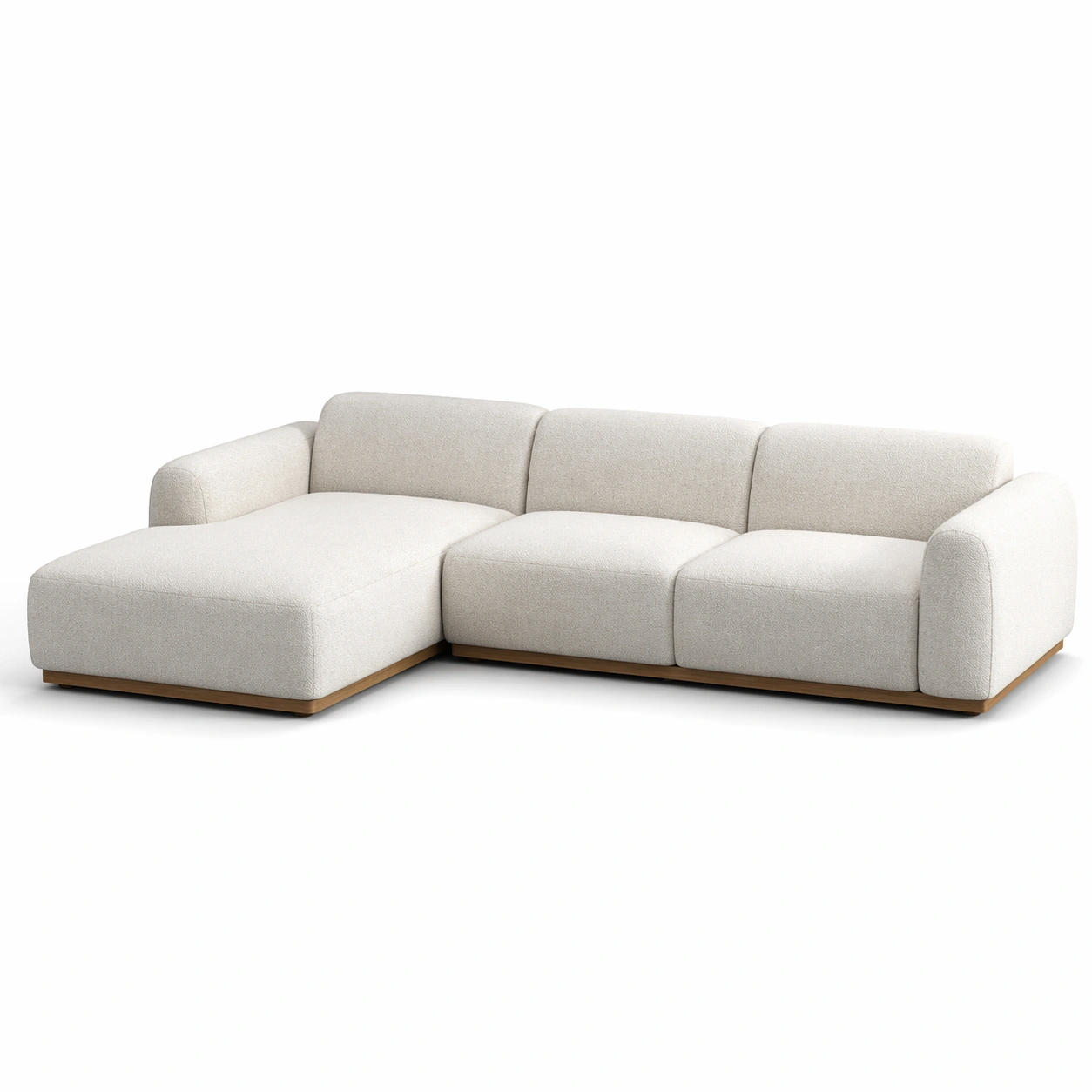 Ecksofa Beige Polyestergewebe Massivholz 280cm-Cozy Oriva