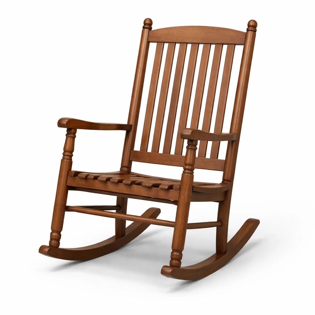 Schaukelstuhl aus Holz Braun 100x60x80 cm-Cozy Oriva