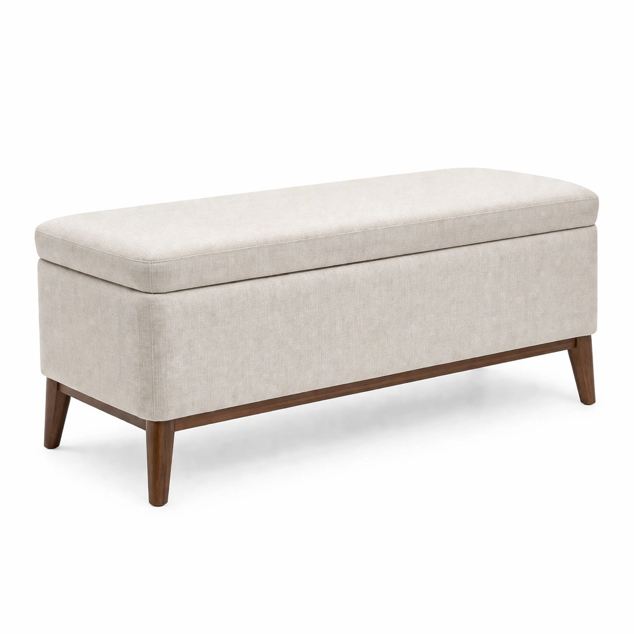 Polsterbank mit Stauraum aus Stoff Beige 120x40x45 cm-Cozy Oriva