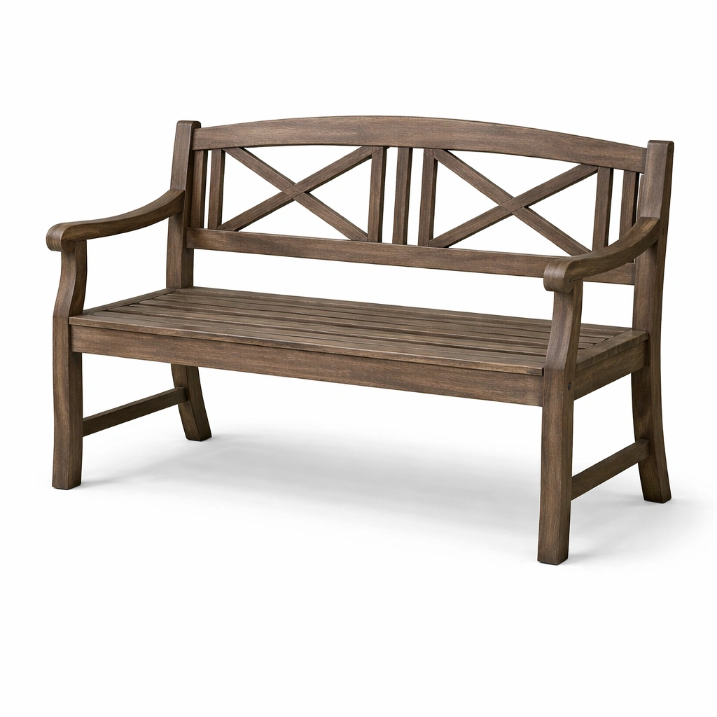 Gartenbank Holz Dunkelbraun Akazienholz 120 x 60 x 90 cm-Cozy Oriva