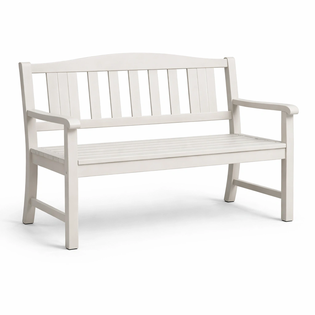 Gartenbank aus Kunststoff Weiß 2-Sitzer 120 cm-Cozy Oriva