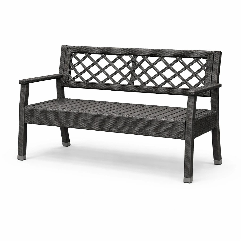 Kunststoff-Gartenbank 2-Sitzer 120 cm Grau-Cozy Oriva
