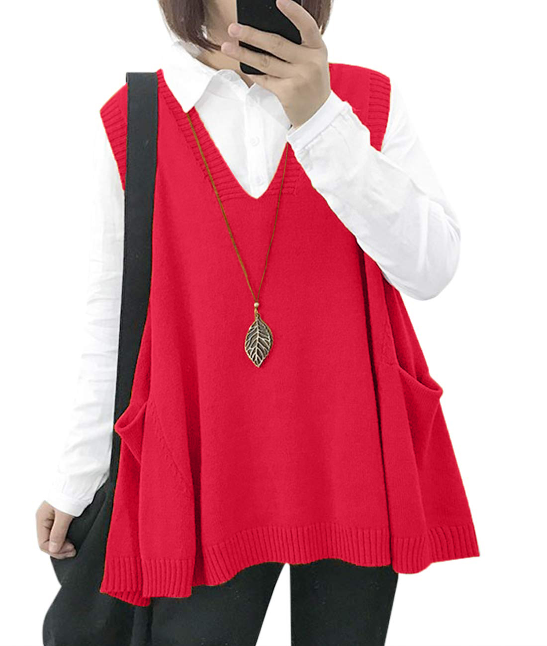 2024 New Women's Loose Swing Cute Oversized Knit Sweater Vest(buy 2 10% OFF)