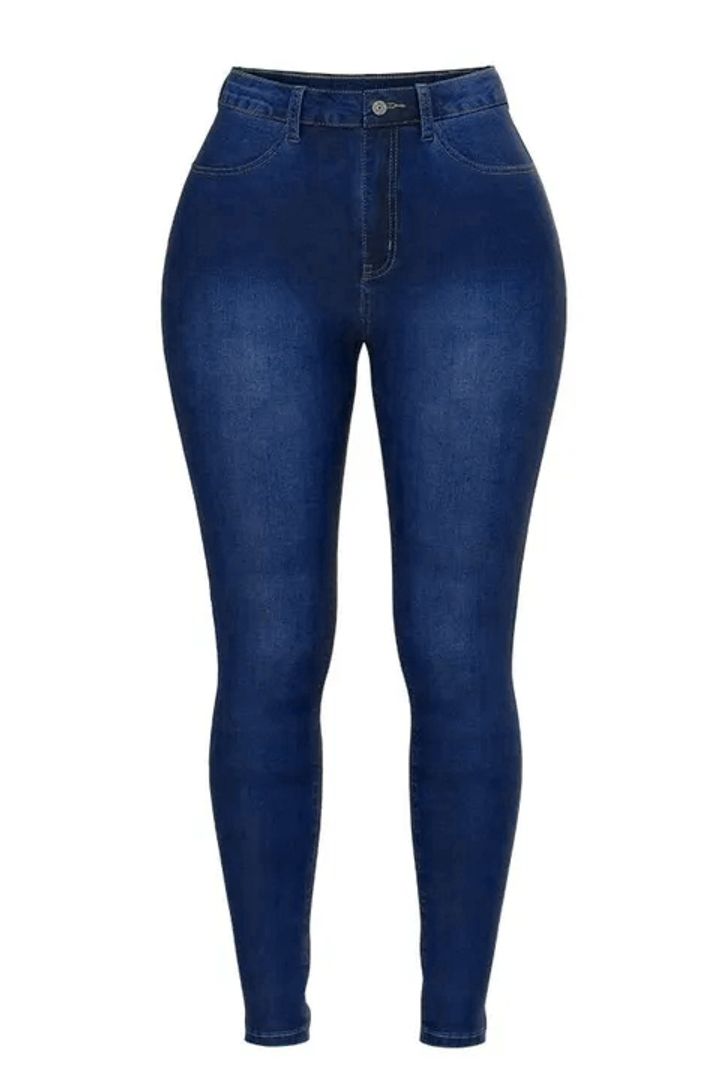 Elastic High Rise Skinny Jeans-Pink Laura