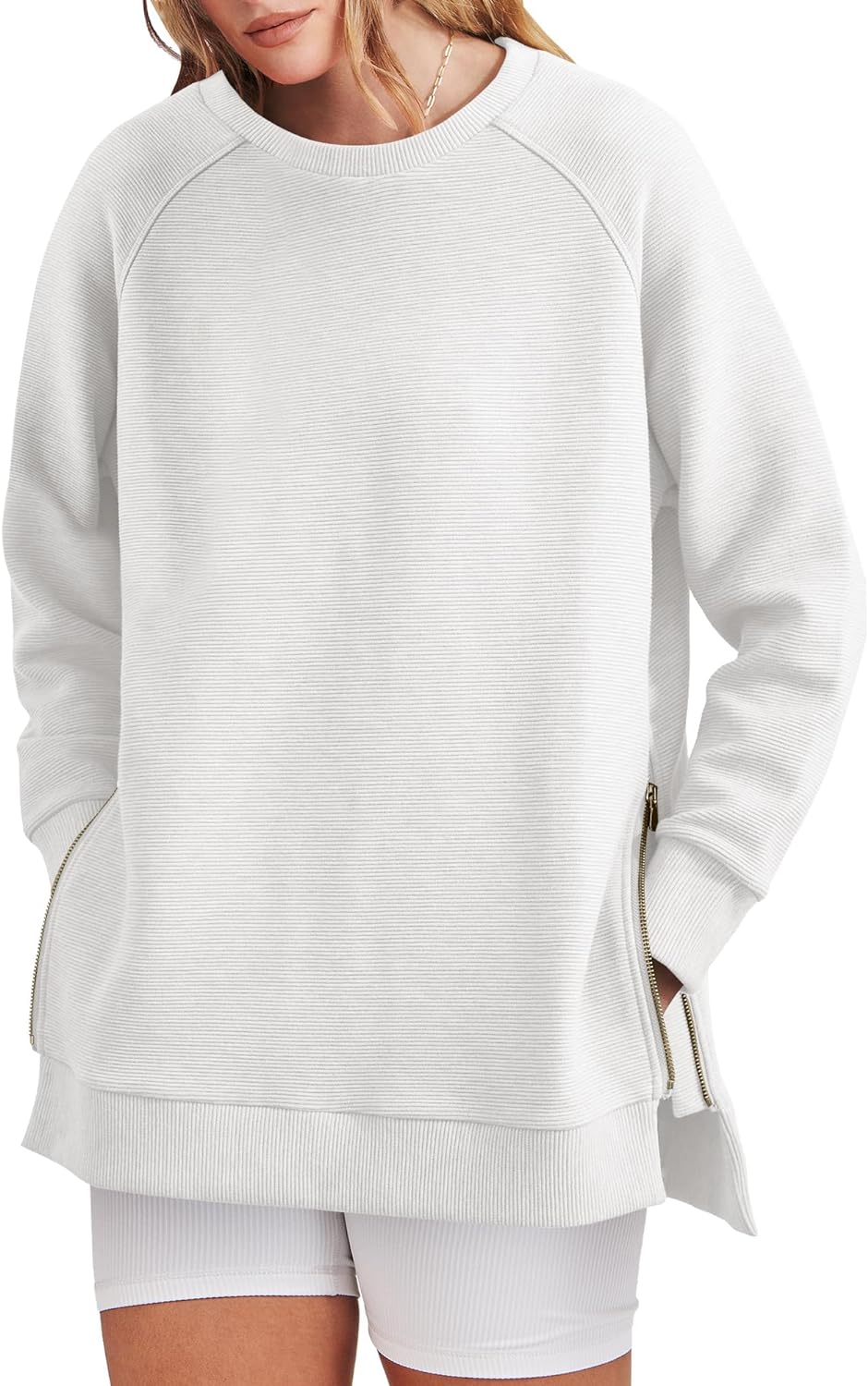 Women‘s Oversized Sweatshirt Crewneck Long Sleeve Tunic Pollover Shirts