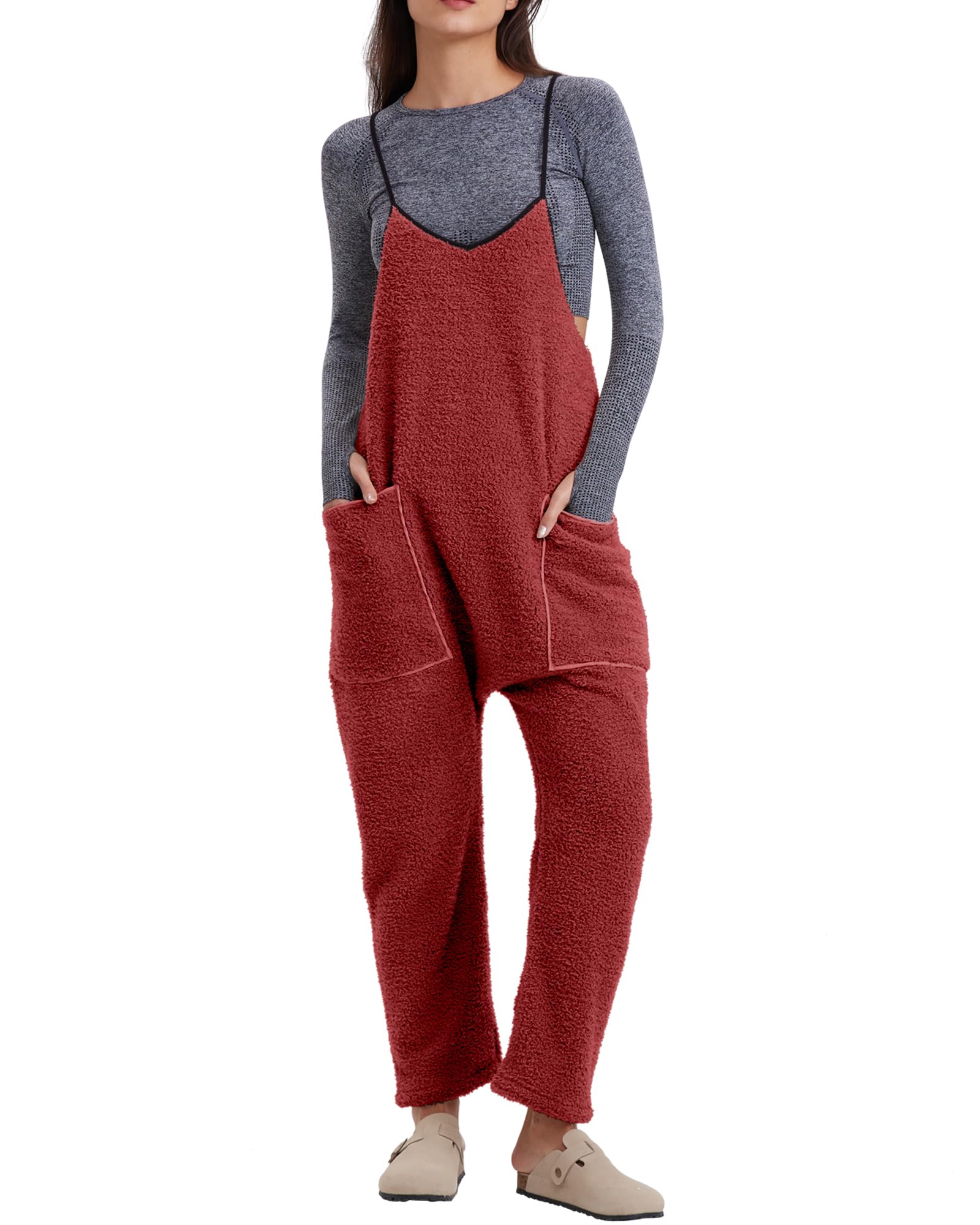 Women's Adjustable Strap Fleece Jumpsuit (Buy 2 Free Shipping) 