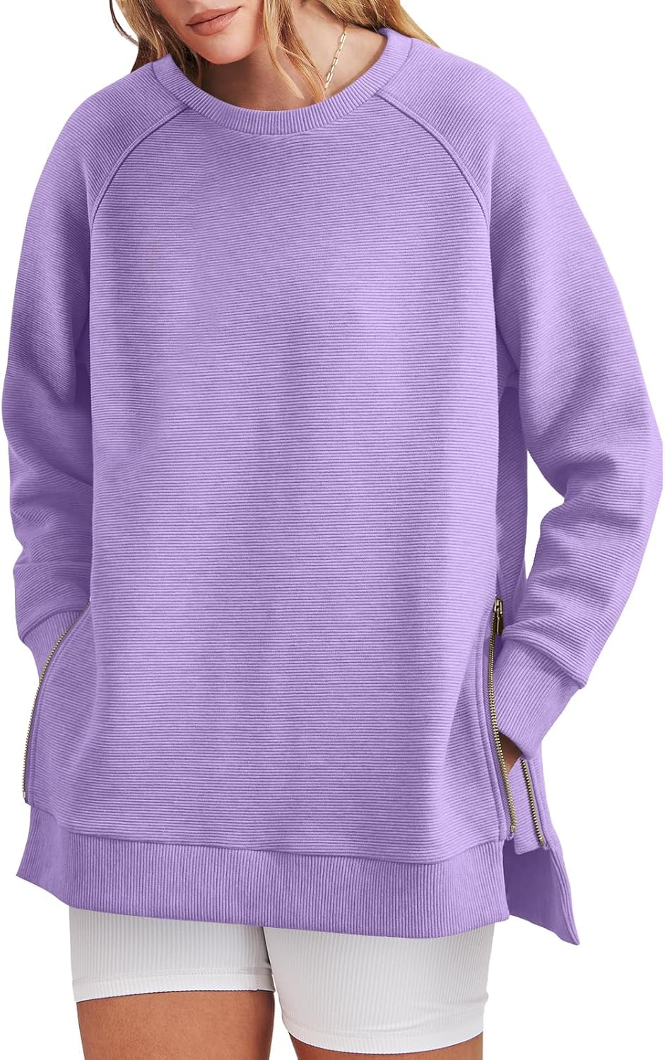 Women‘s Oversized Sweatshirt Crewneck Long Sleeve Tunic Pollover Shirts