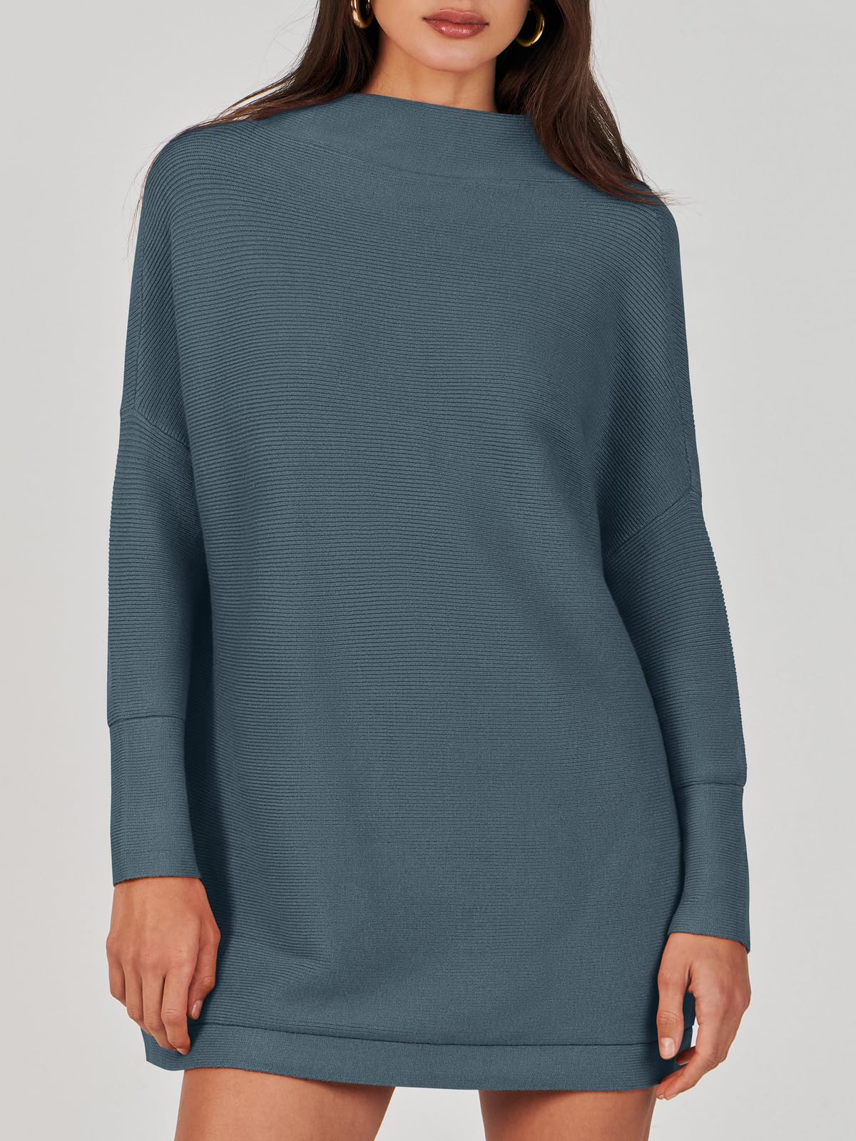 Women's Turtleneck Long Sleeve Slouchy Knit Tunic Sweaters (Buy 2 Free Shipping)