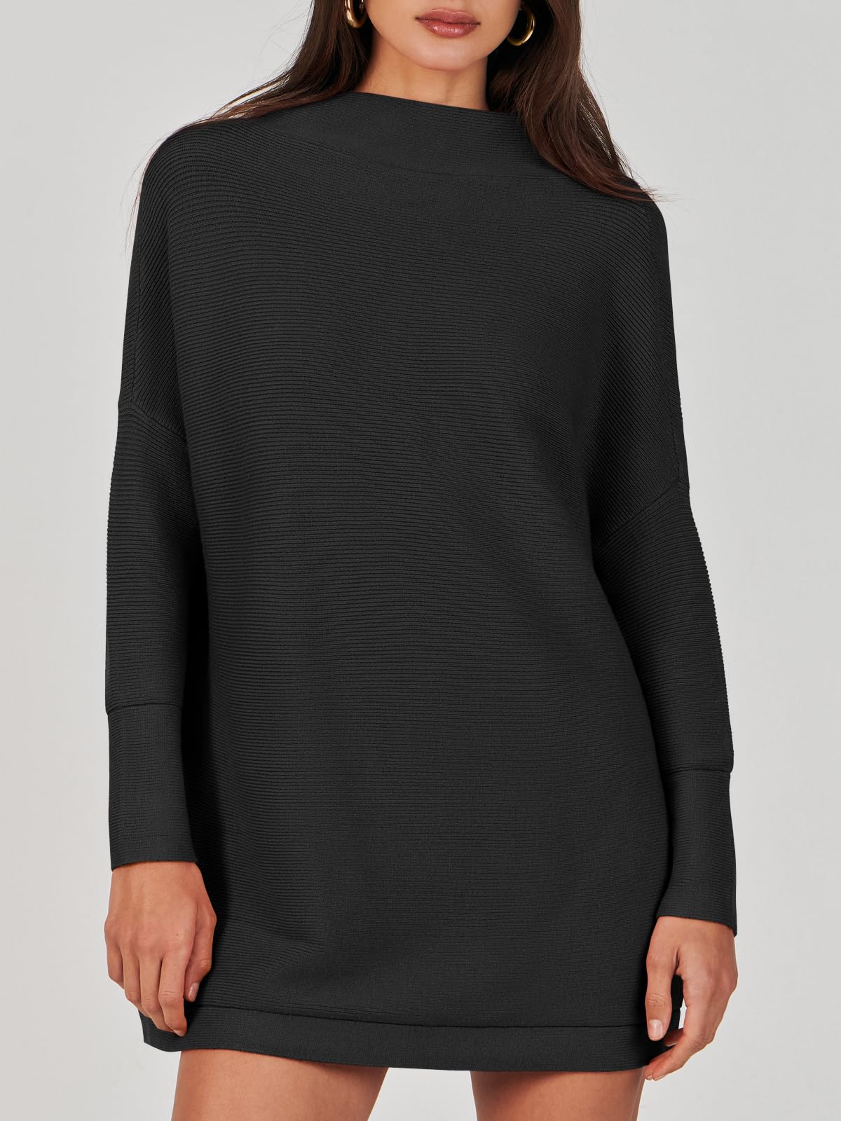 Women's Turtleneck Long Sleeve Slouchy Knit Tunic Sweaters 