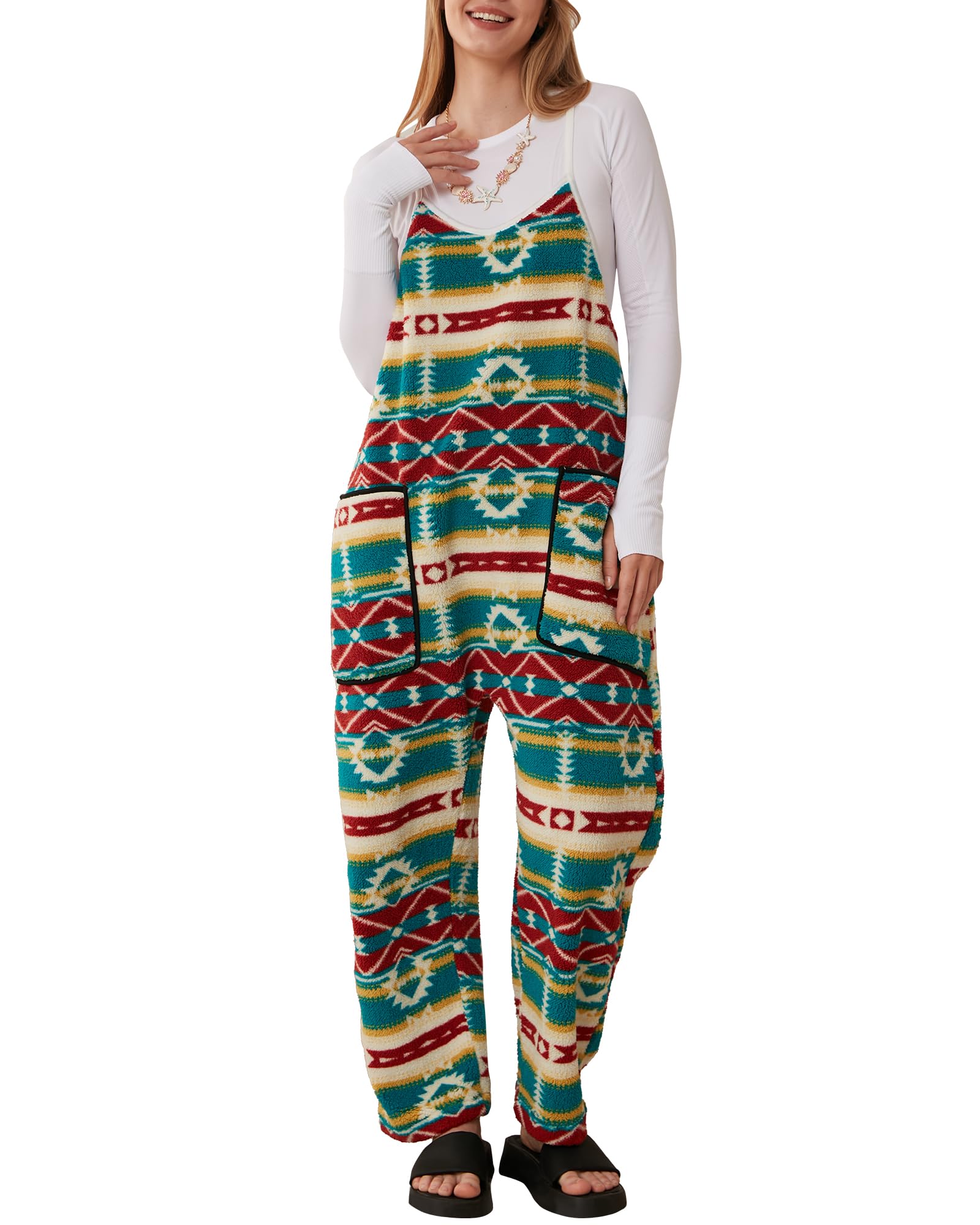 Women's Adjustable Strap Fleece Jumpsuit (Buy 2 Free Shipping) 
