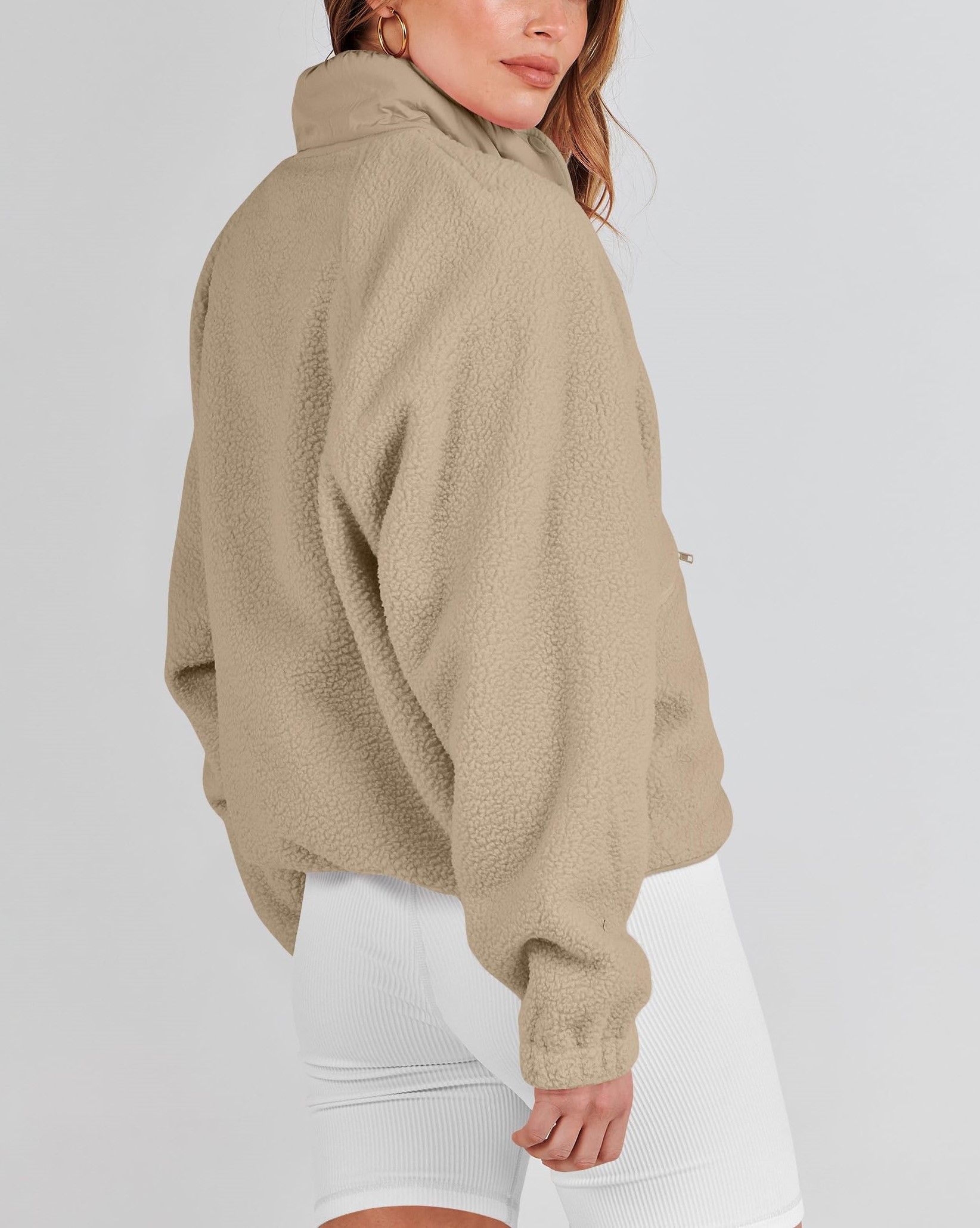  Women's  Button Down Fuzzy Fleece Jacket (Buy 2 Free Shipping) 
