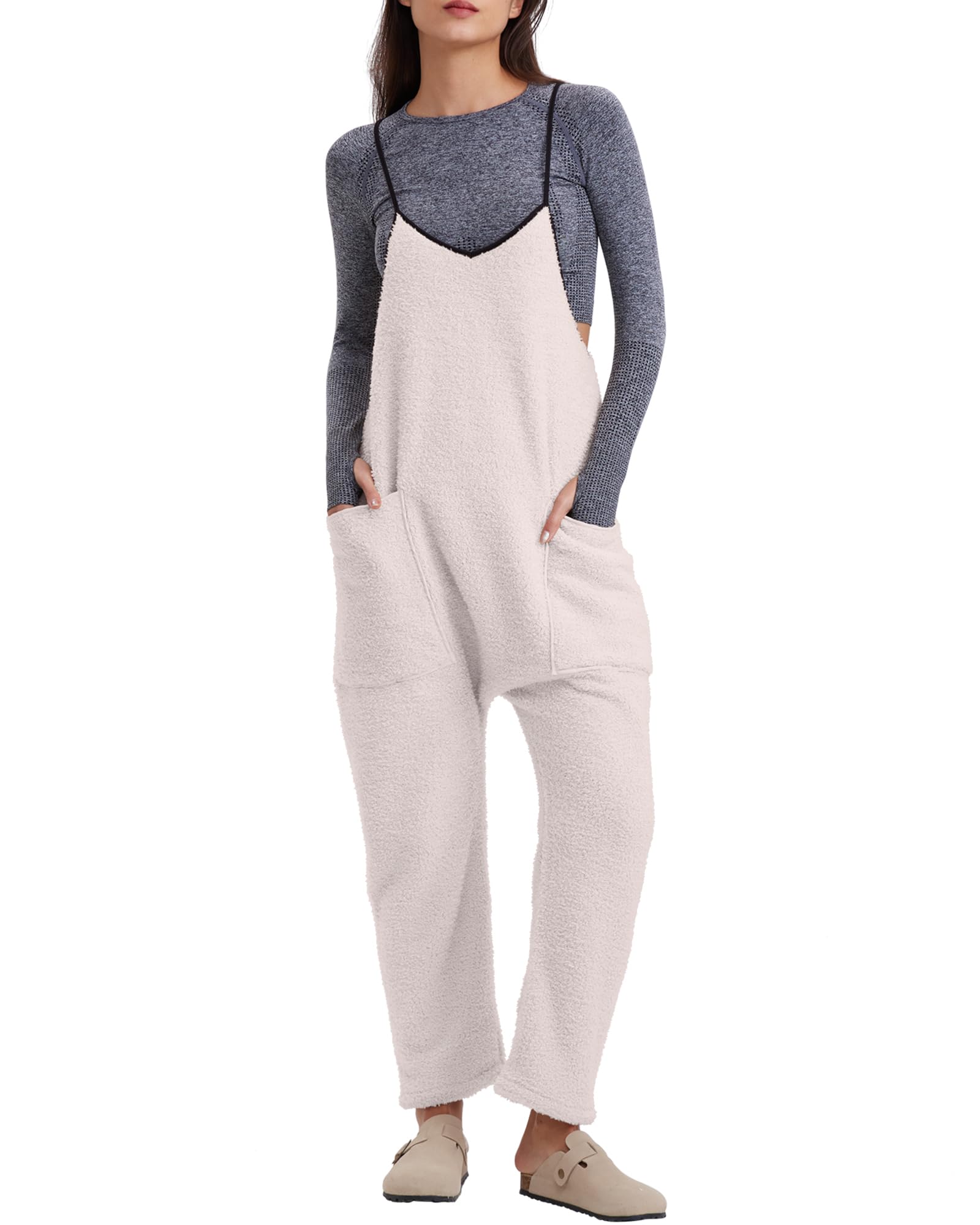 Women's Adjustable Strap Fleece Jumpsuit (Buy 2 Free Shipping) 