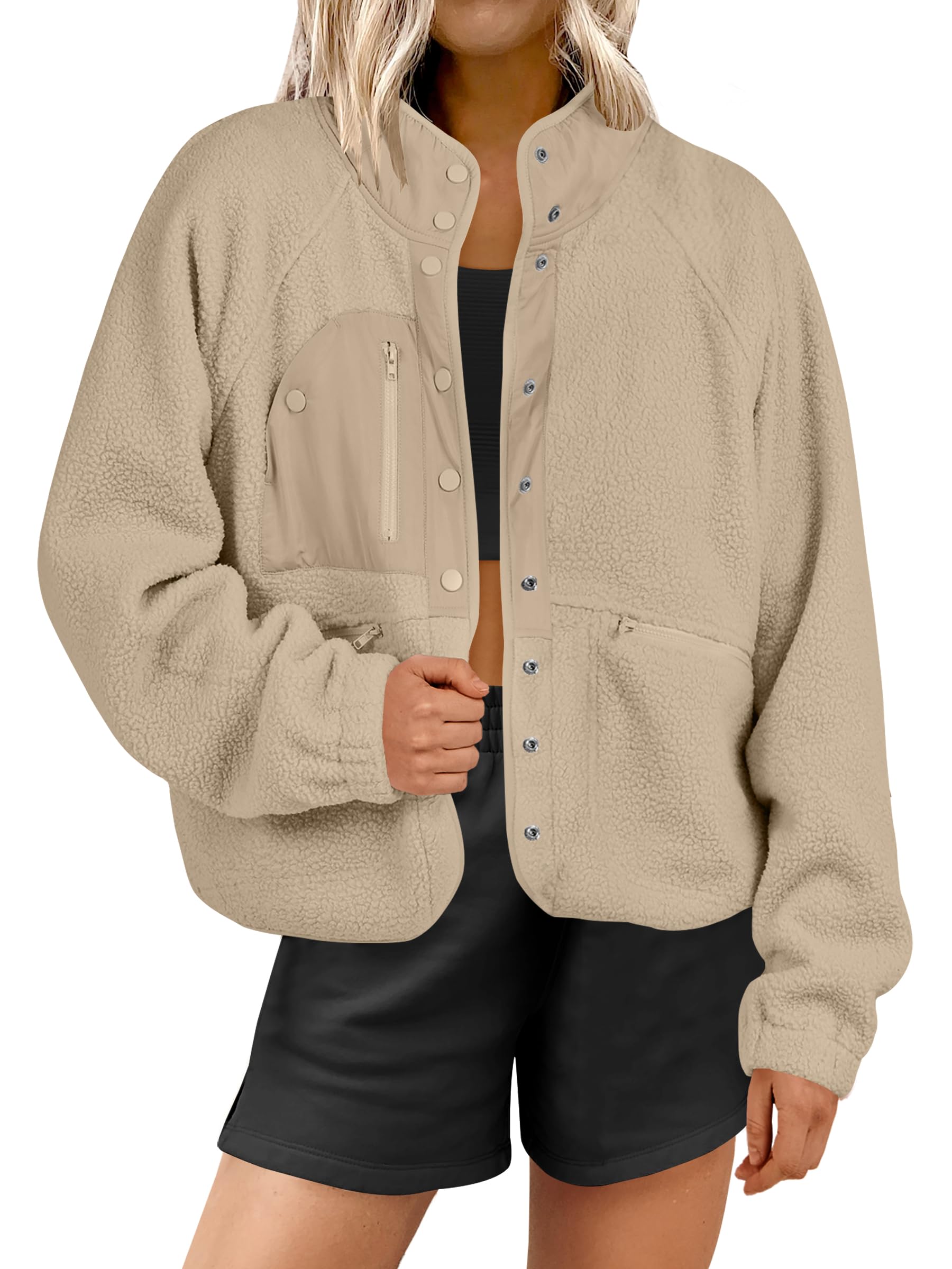  Women's  Button Down Fuzzy Fleece Jacket (Buy 2 Free Shipping) 