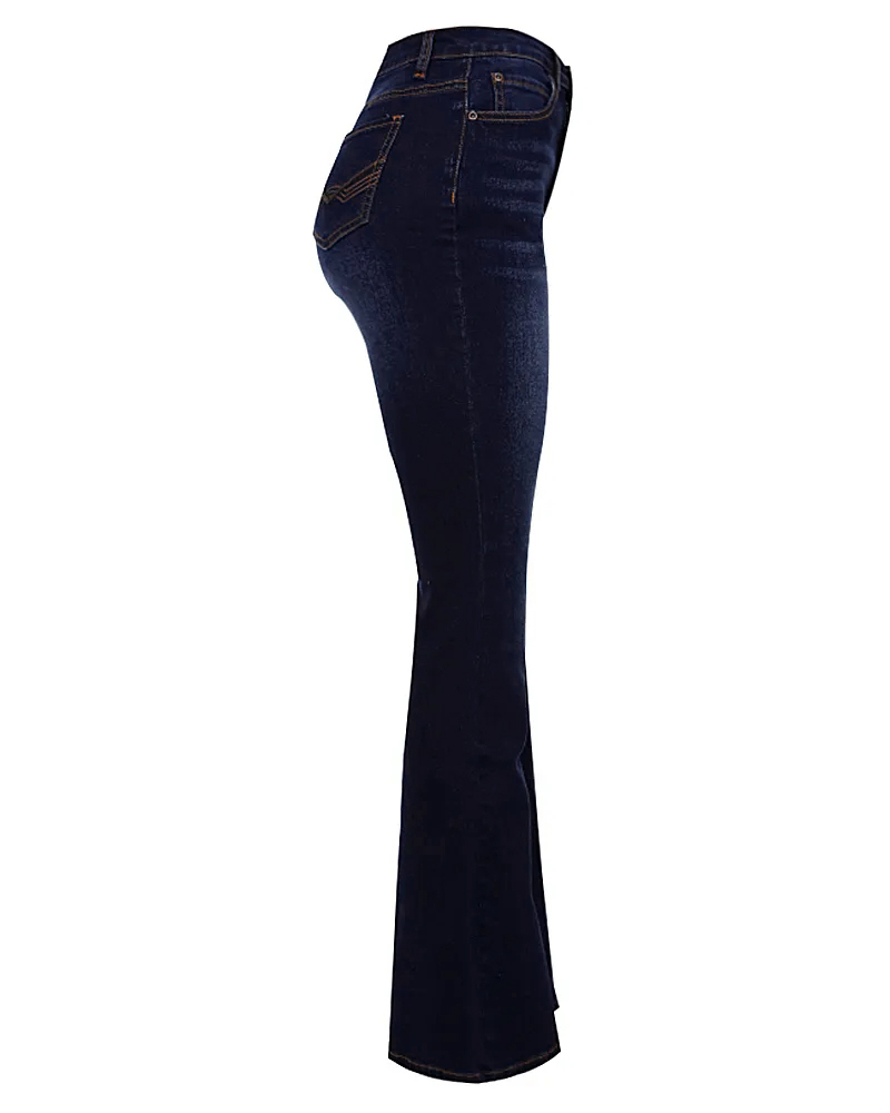 Trendy Pocket Pattern Retro Bootcut Pants-Pink Laura