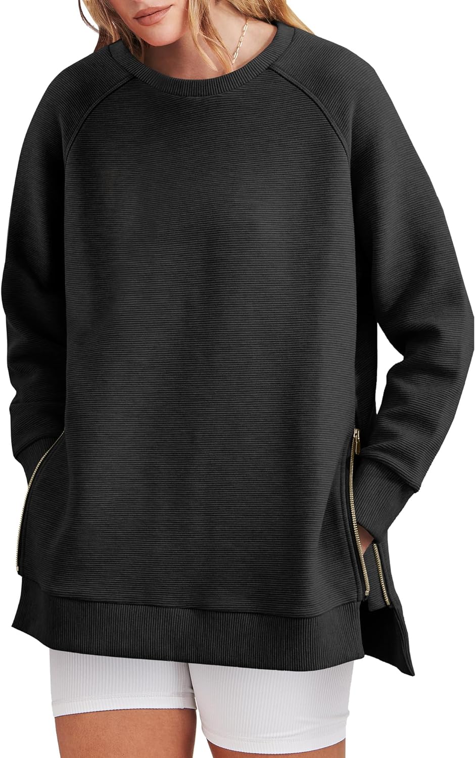 Women‘s Oversized Sweatshirt Crewneck Long Sleeve Tunic Pollover Shirts