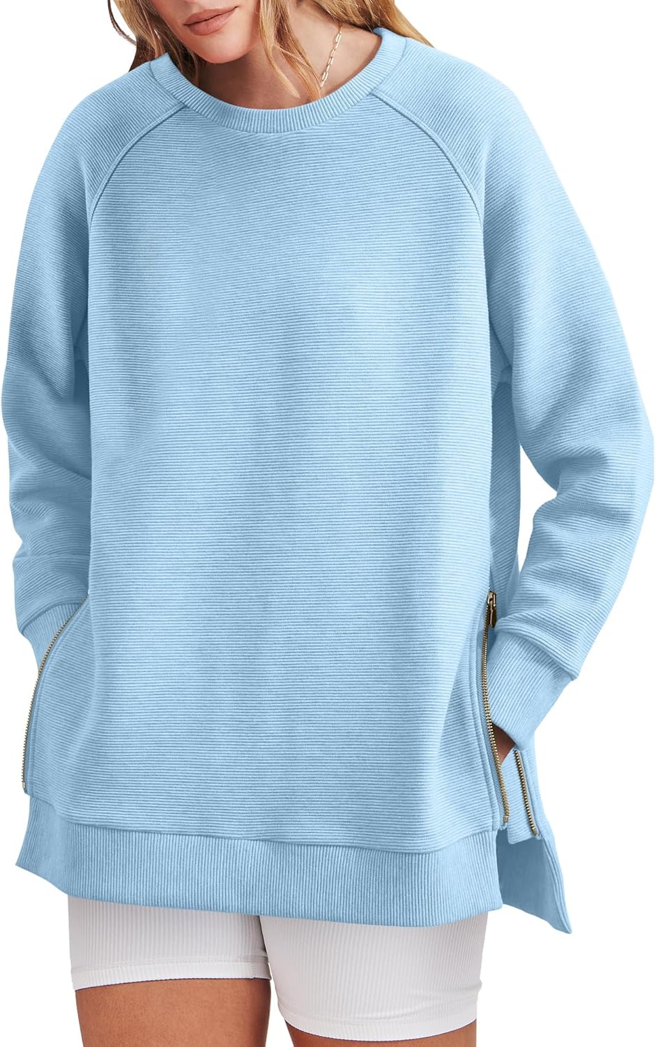 Women‘s Oversized Sweatshirt Crewneck Long Sleeve Tunic Pollover Shirts
