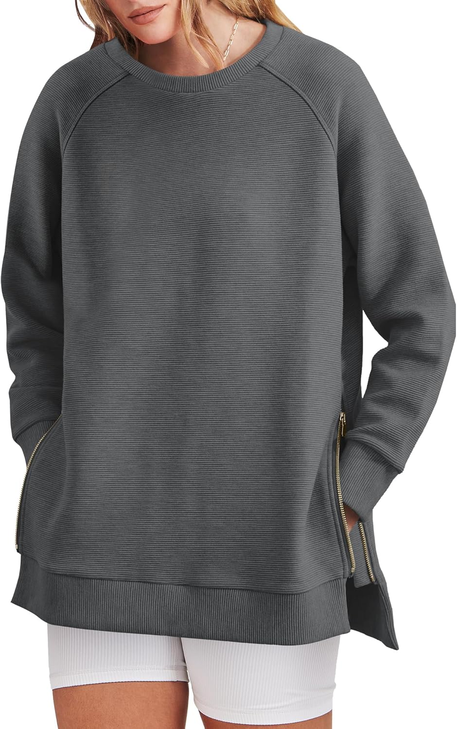 Women‘s Oversized Sweatshirt Crewneck Long Sleeve Tunic Pollover Shirts