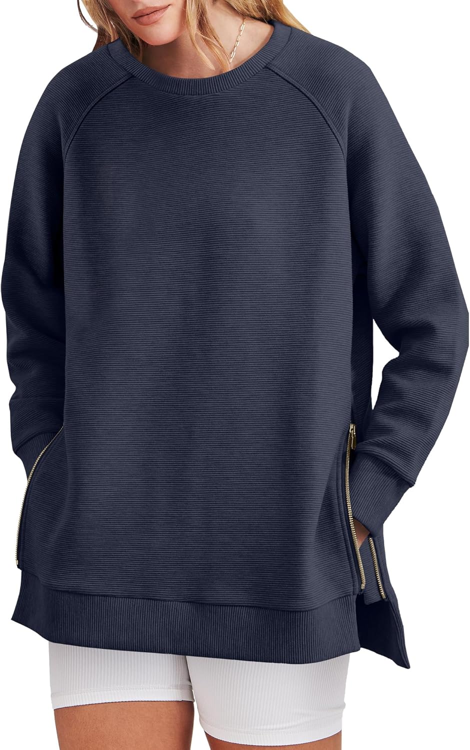 Women‘s Oversized Sweatshirt Crewneck Long Sleeve Tunic Pollover Shirts
