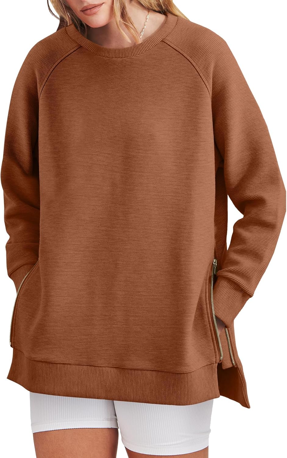 Women‘s Oversized Sweatshirt Crewneck Long Sleeve Tunic Pollover Shirts