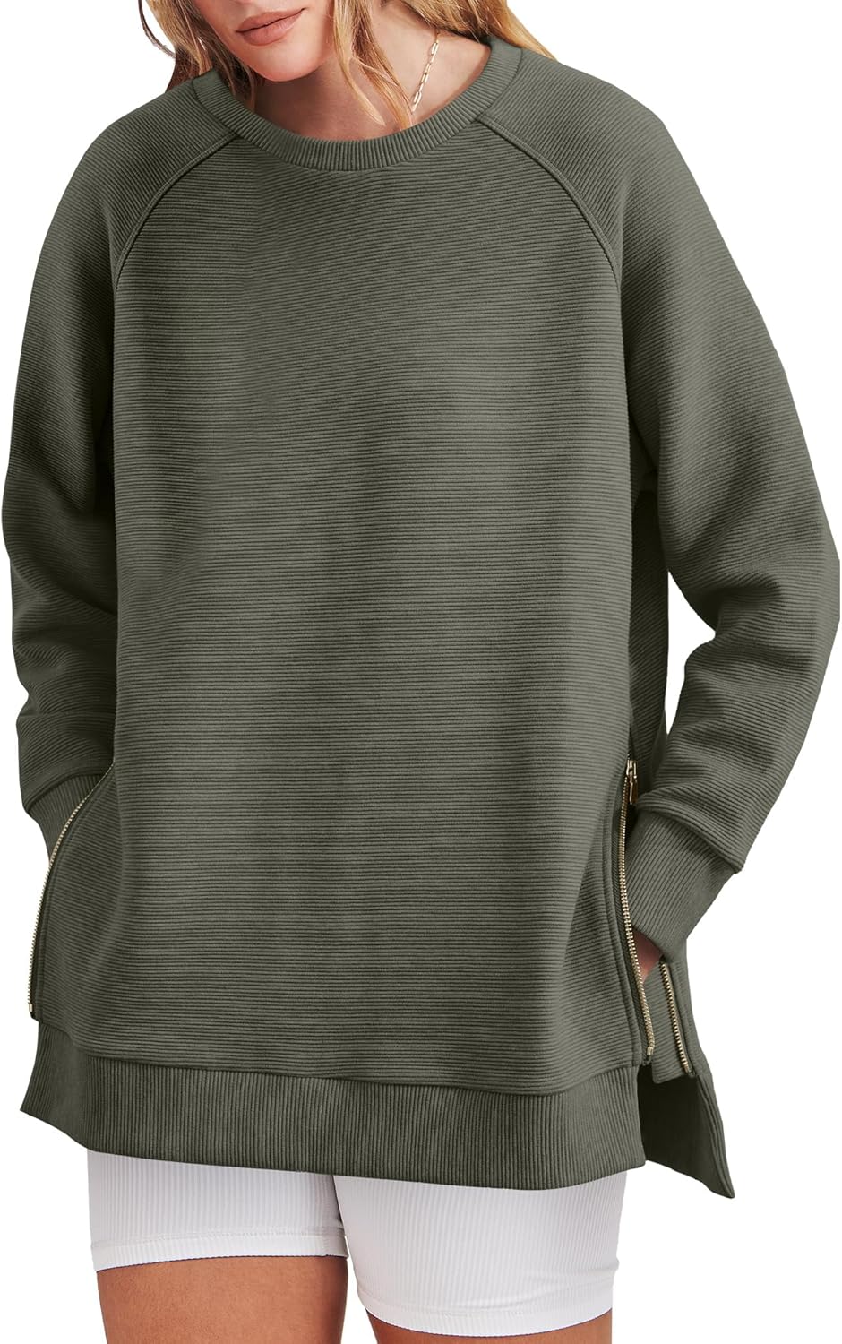 Women‘s Oversized Sweatshirt Crewneck Long Sleeve Tunic Pollover Shirts