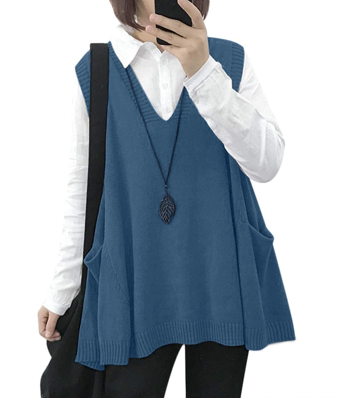 2024 New Women's Loose Swing Cute Oversized Knit Sweater Vest(buy 2 10% OFF)
