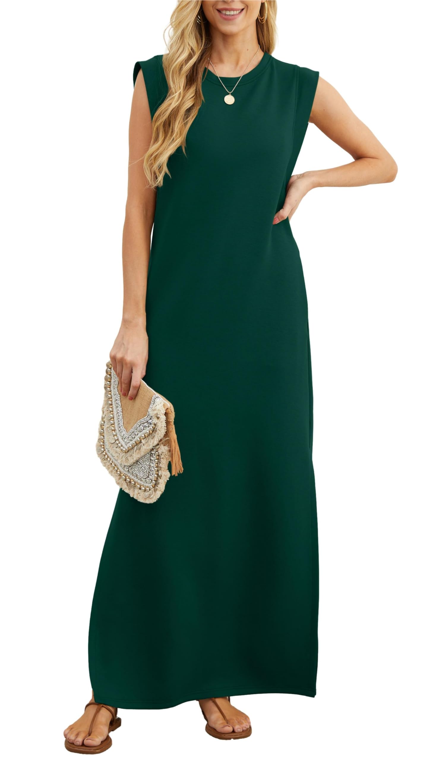 ⏰Hot Sale-Women Summer Casual Loose Split Wrinkle-Free Long Dress(Buy 2 Free Shipping)