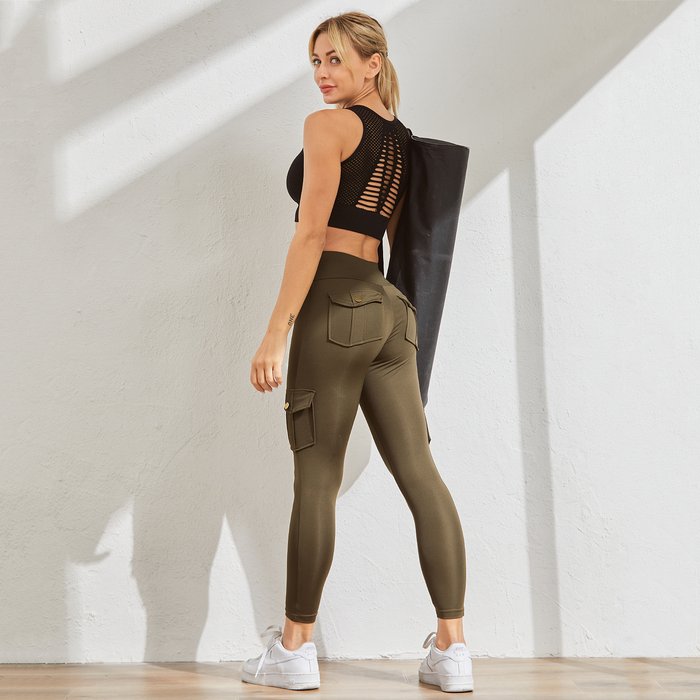 🔥Women's Pocket Sexy Stretch Leggings Fitness Track Pants-Pink Laura