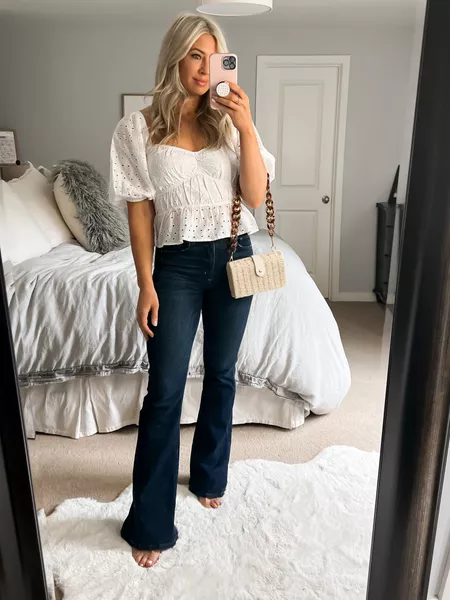 New Fitted Vintage Flared Jeans (Buy 2 Free Shipping)-Pink Laura