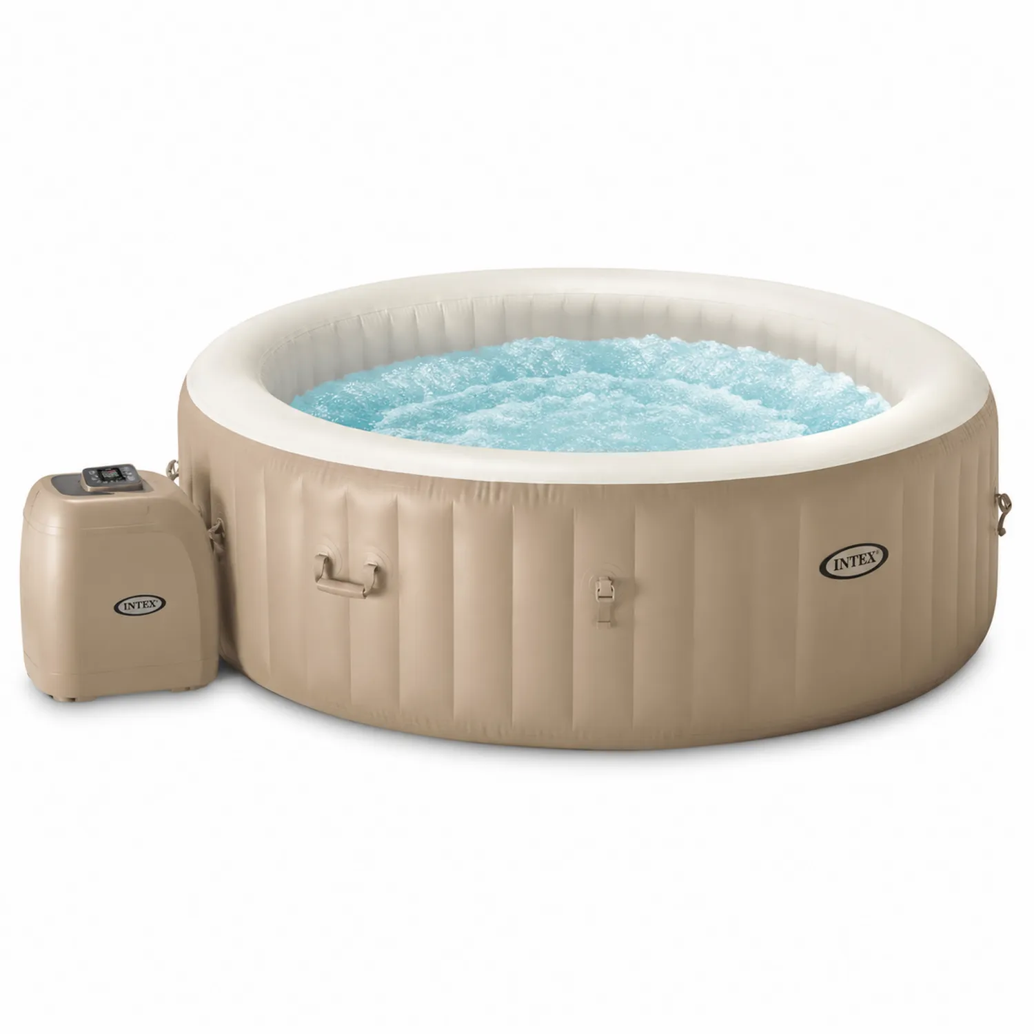 Jacuzzi inflable redondo de PVC 196 cm Beige
